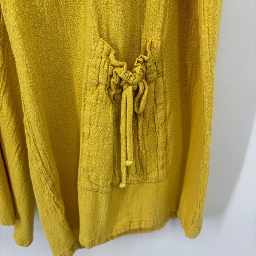 Oh My Gauze Wide-Leg Pants Drawstring Leg Pockets Yellow Size XXL (3) - Picture 6 of 8